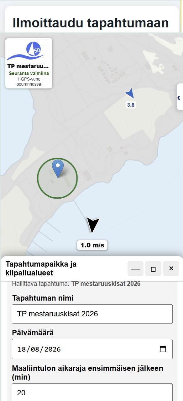 Regatta järjestäjän näkymä